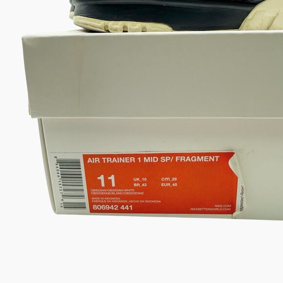 Nike Fragment Design x Air Trainer 1 SP Mid‎ Obsidian Men’s Size 11 main image 7